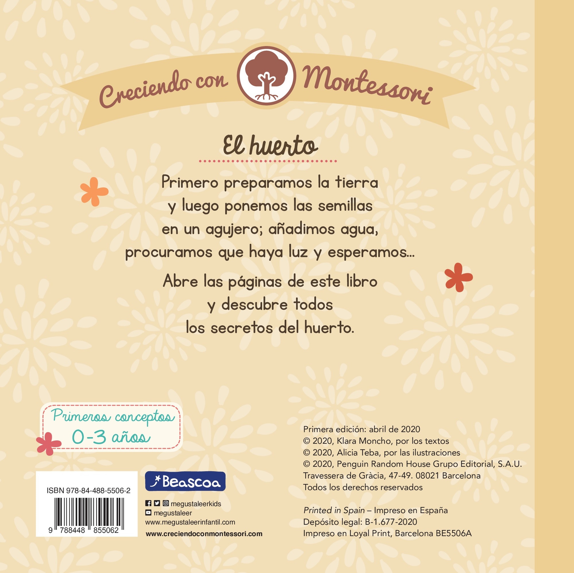 Creciendo con Montessori. Libro de Cartón - el Huerto-1